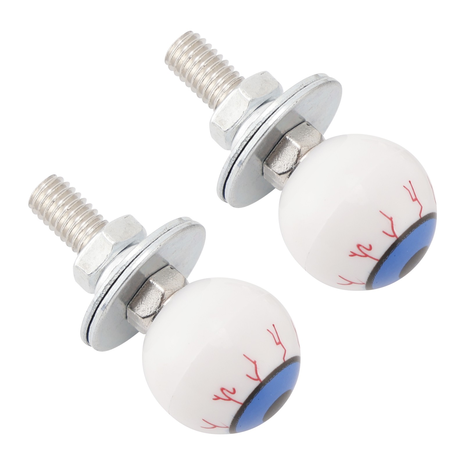 2x Motorcycle Bike Plastic Eyeball License Plate Bolt On Screw On Frame Nut#
