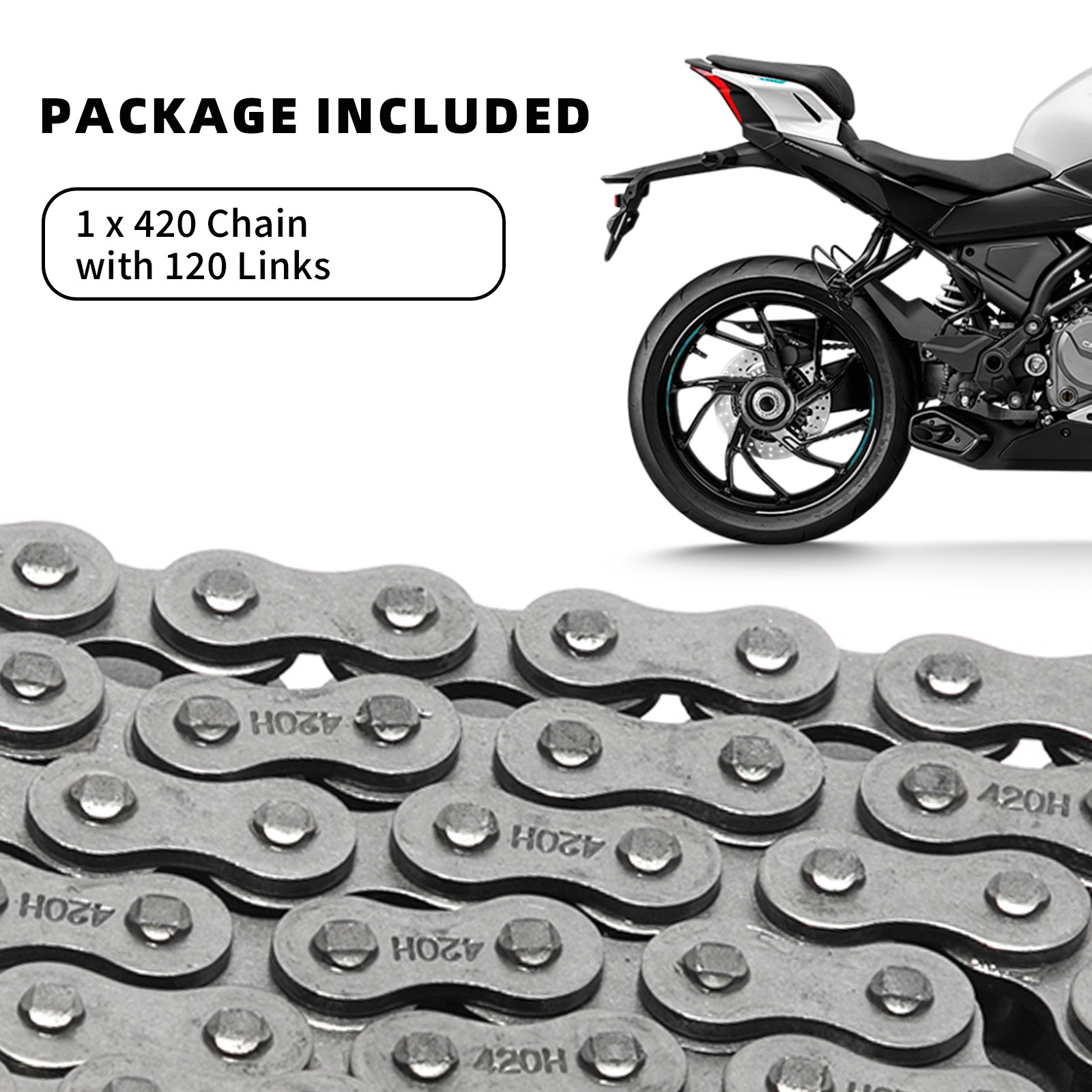 Drive Chain 420 x 120 Links for Yamaha GT80 73-82 DT80 77-83 DT100 YB100 YSR50