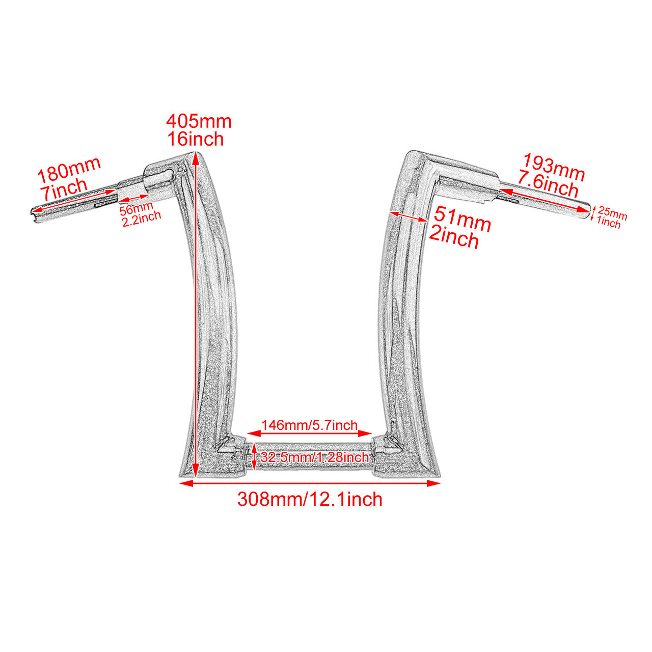 Black 16″ Ape Hanger Handlebar 1.25″ Rise For Harley Dyna Street Fat Bob 00-2020