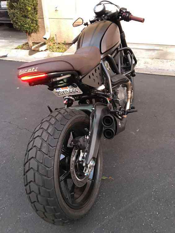 1 inch Tube Cafe Racer Upswept Seat Frame Hoop Loop with LED Tail Light