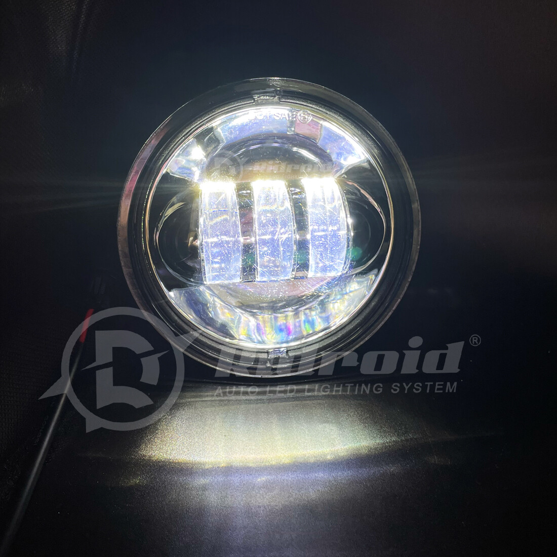 2x 4.5 Inch LED Passing Lights Chrome Fog Spot Lamp for Harley Davidson 4-1/2″