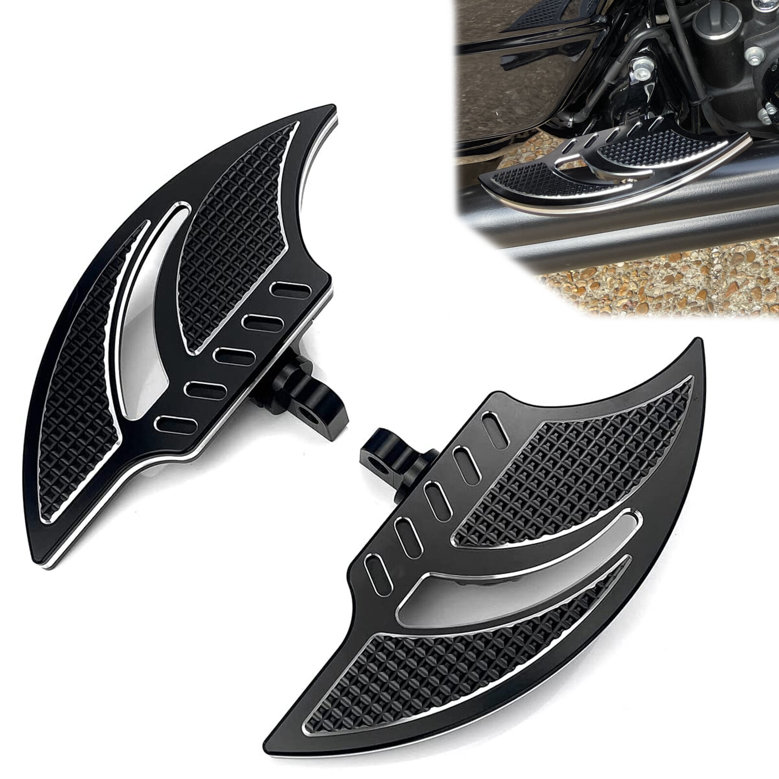 CNC Cut Foot Pegs passenger floorboard for Harley Touring Dyna Sportster XL