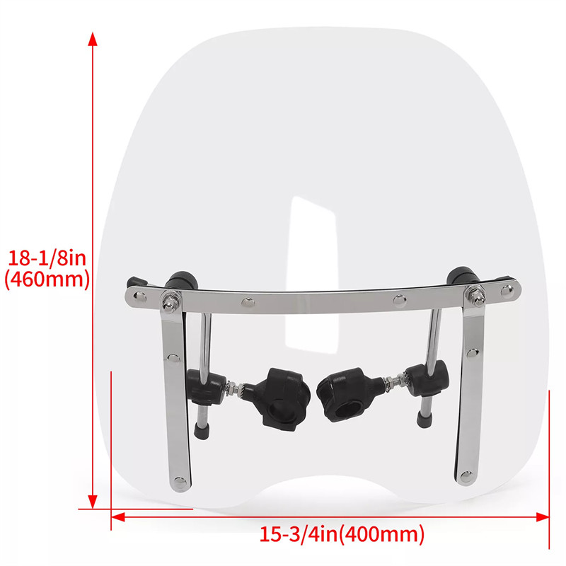 Fits Harley Honda Suzuki Yamaha Motorcycle 7/8” 1” 1-1/4″ Handlebar Windshield