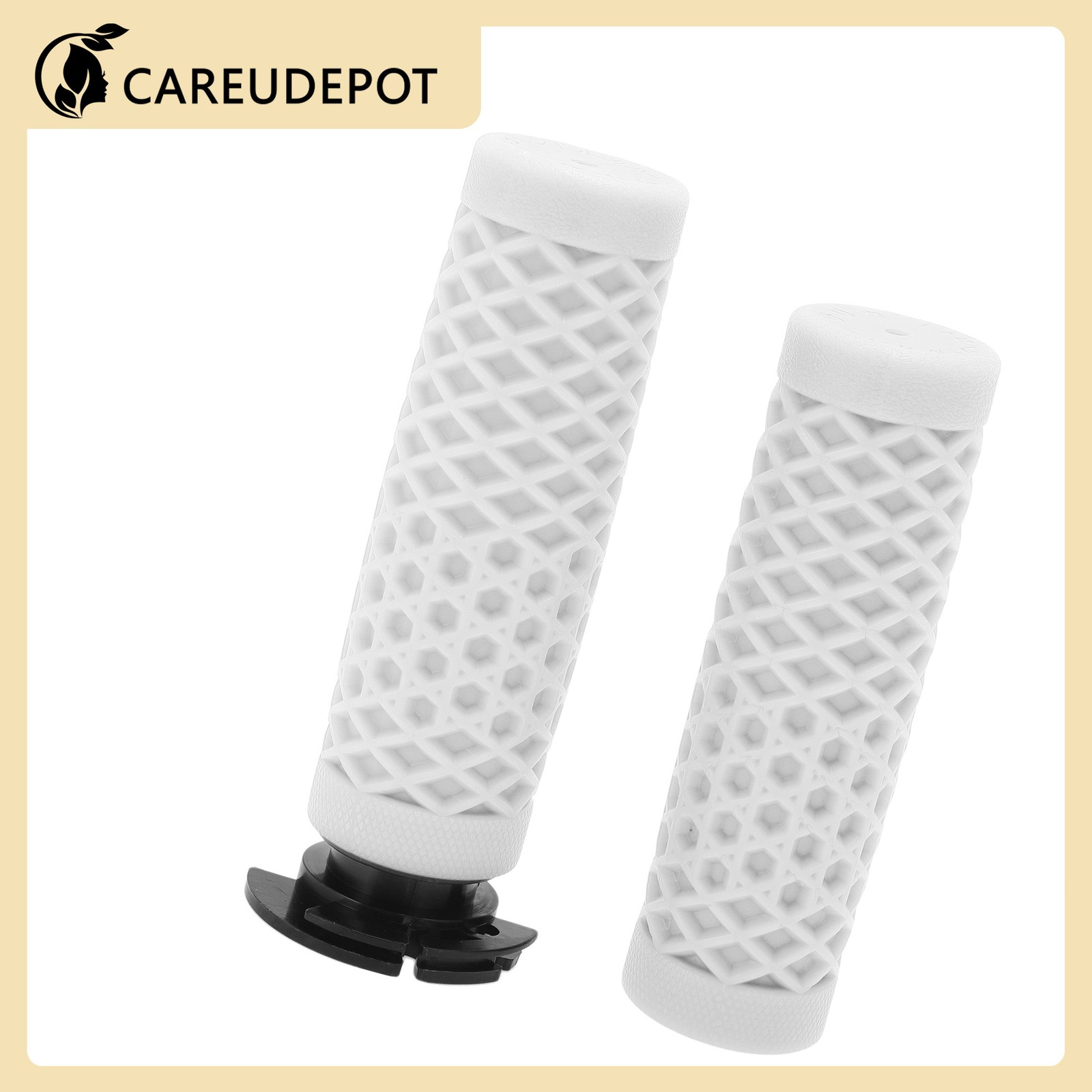 7/8in 22mm Motorcycle Hand Grips Cover Kit Handlebar Cover White