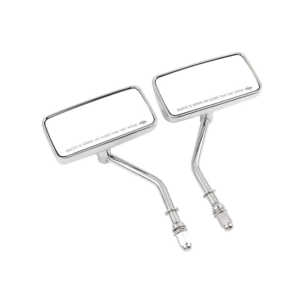 Retro Rectangle Motorcycle Rearview Mirrors For Harley Street Glide Fat Boy FLHX