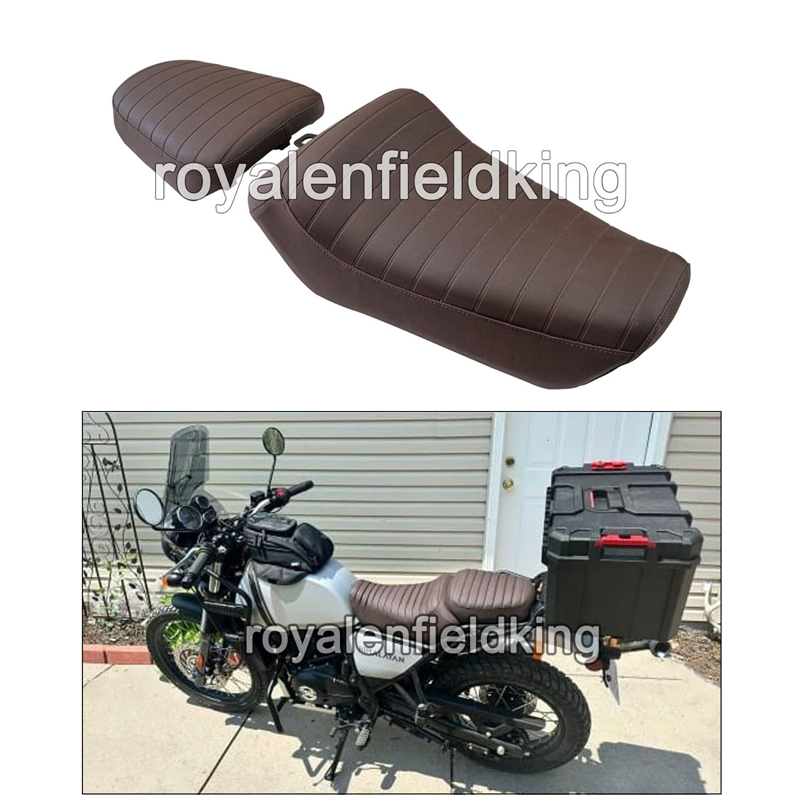 Royal Enfield Himalayan 411 “Touring Customized Rider & Pillion Seat, Brown”