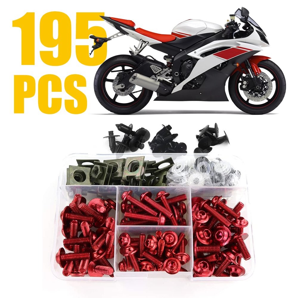 Red Screws Fairing Complete Bolts Kit Body Shell Hardware Motorcycle Universal B