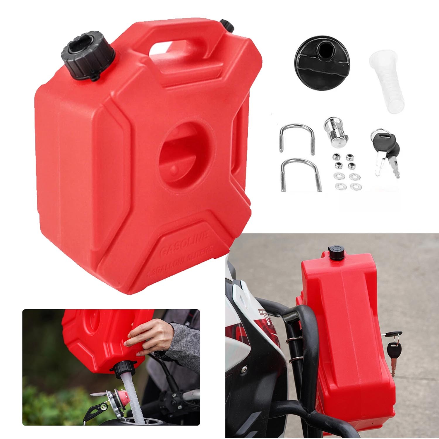 Gas cans 5L / 1.32Gallon Gas Tank in Polyethylene(HDPE) Material with Red