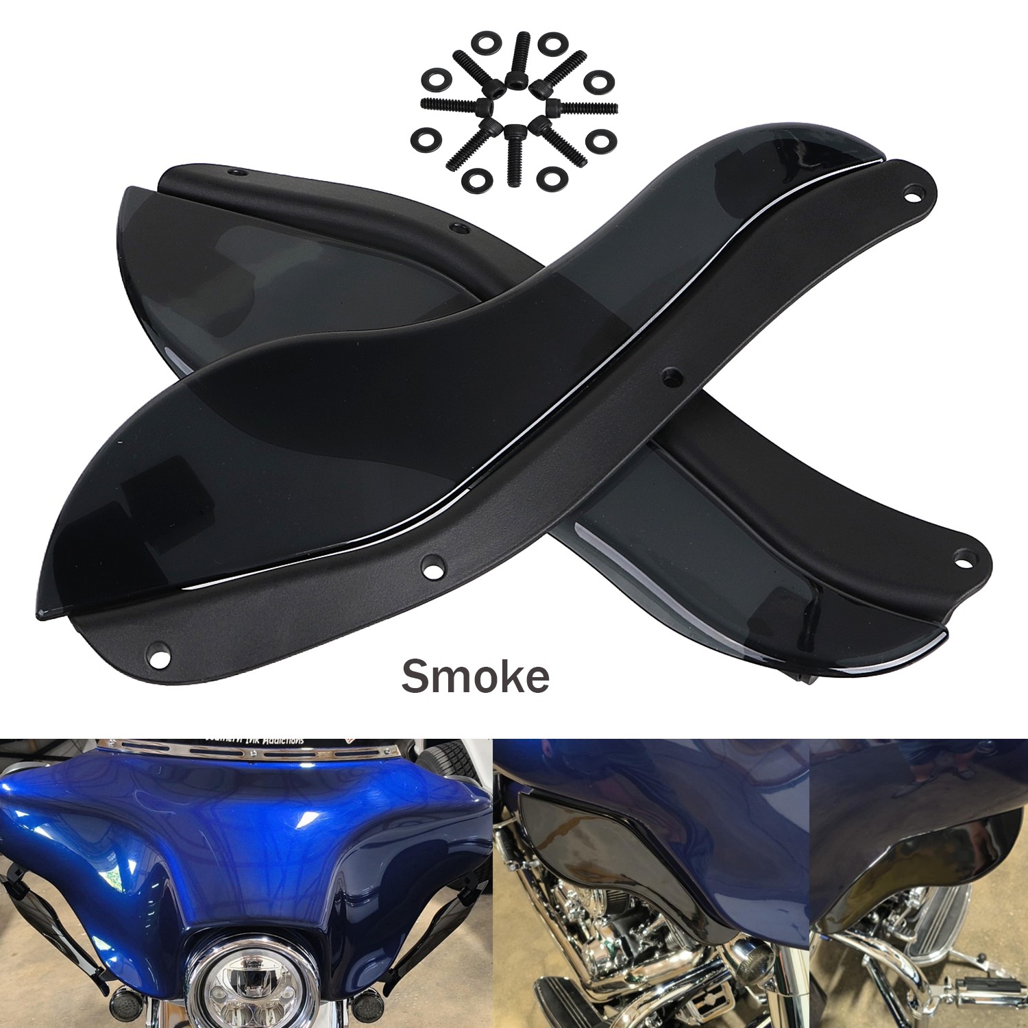 For Harley Electra Glide Ultra Classic 2008-2013 Fairing Side Wind Air Deflector