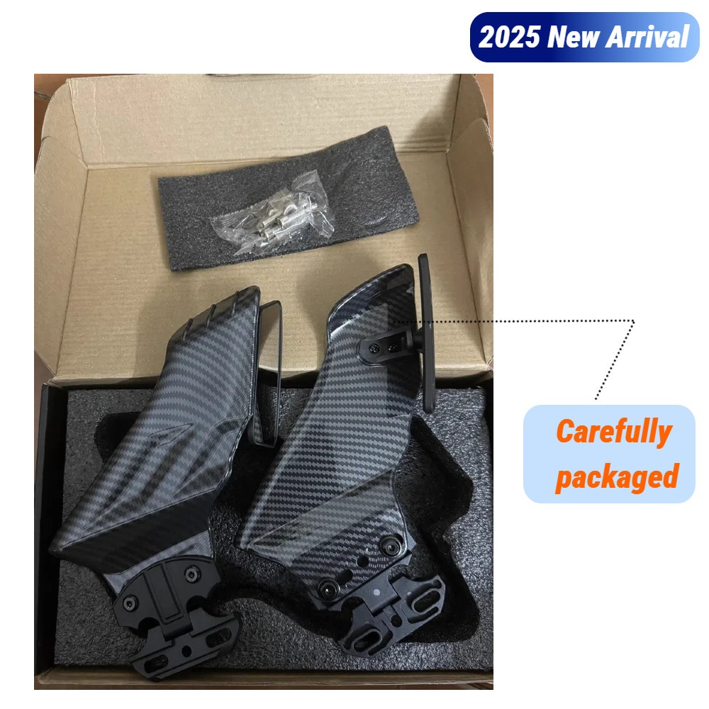 Carbon Fiber Look Complete Wing Side Mirrors for Kawasaki Ninja ZX6R 2005 2006