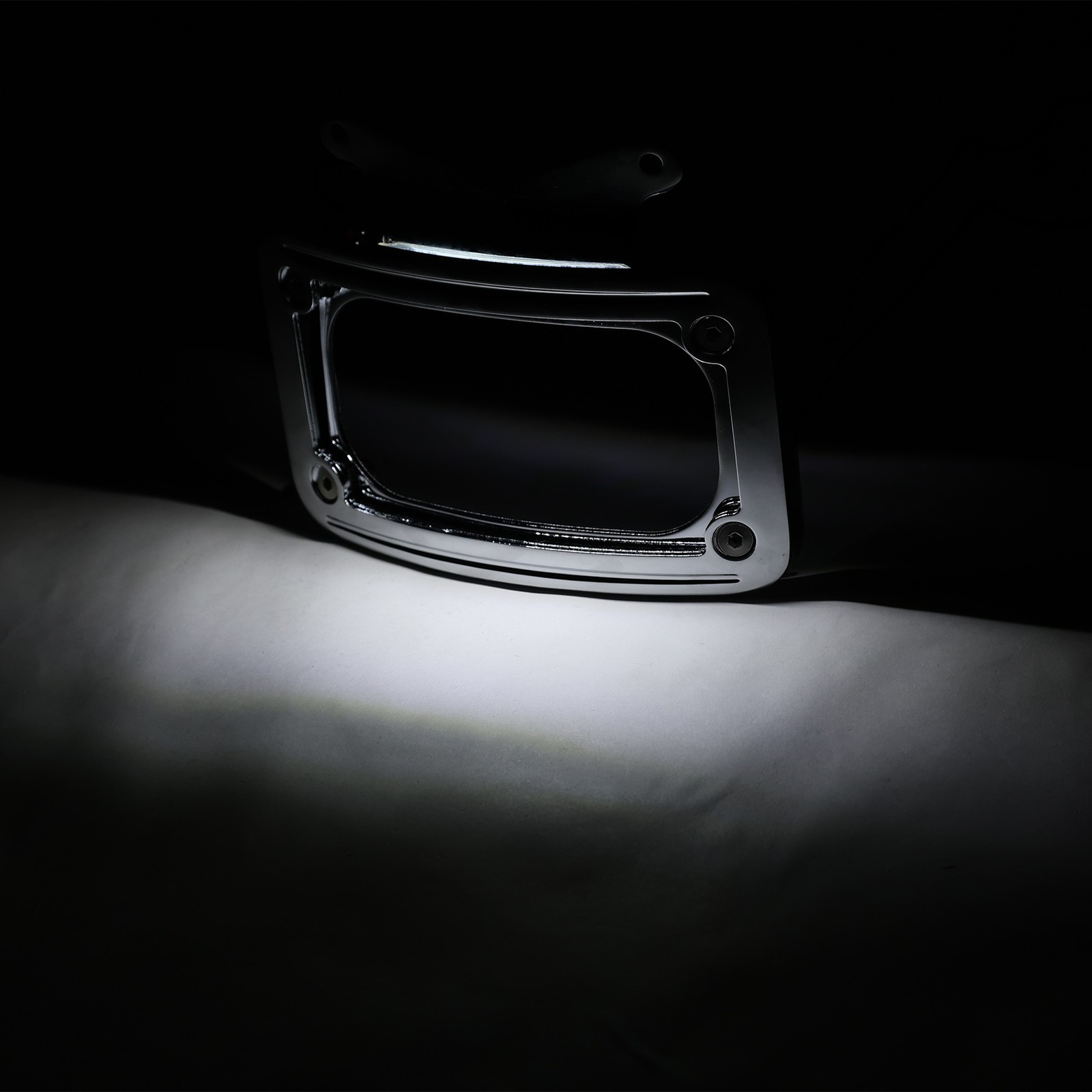 Curved License Plate Frame w/ LED Light Fit For Harley Touring Street Road Glide