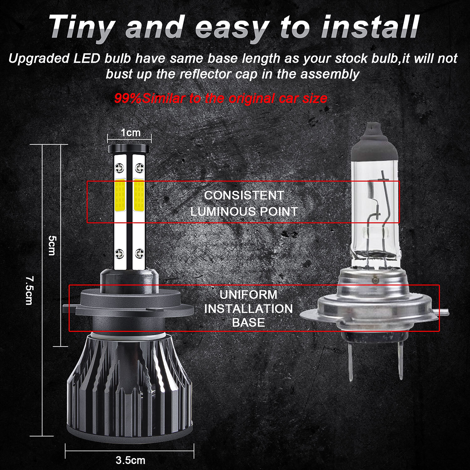 4side H7 Led Headlights Bulb For Honda Goldwing F6B GL1800B 2013-2016 Motorcycle