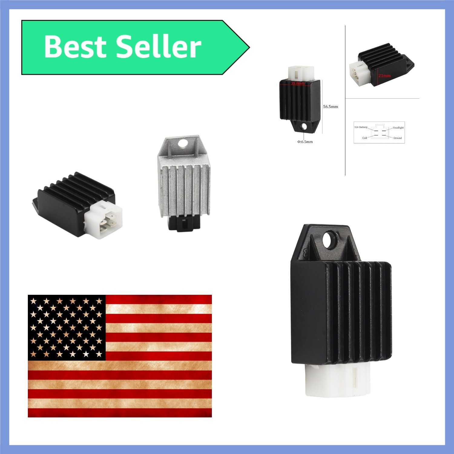 Lightweight 12V Rectifier Voltage Regulator for ATV and Scooter Models – GY6