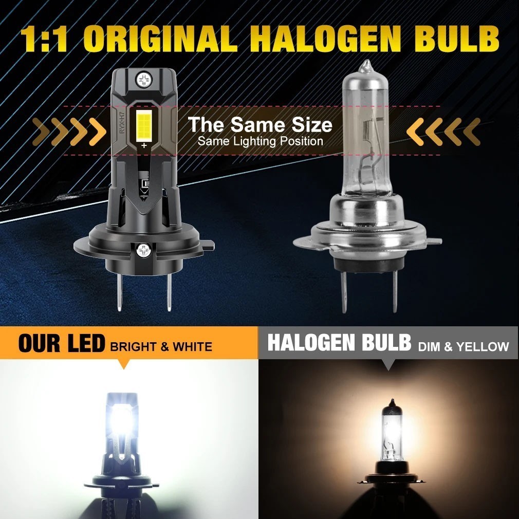 2X H7 LED Headlight Bulbs 6000K For Kawasaki Ninja 650R 2006-2011 650 2013-2019