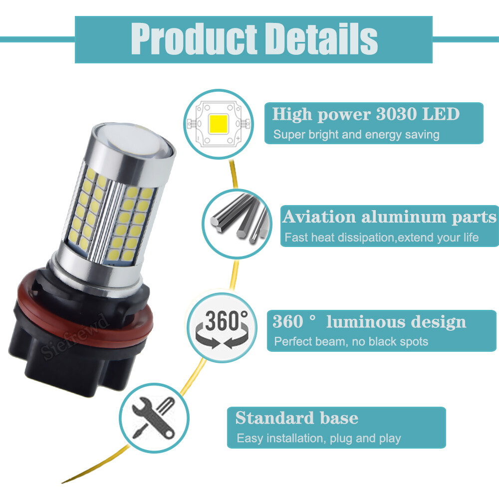 2Pcs HS5 LED Headlight Globe Front Driving Bulb Lamp For Honda 3030 66SMD 10-30V