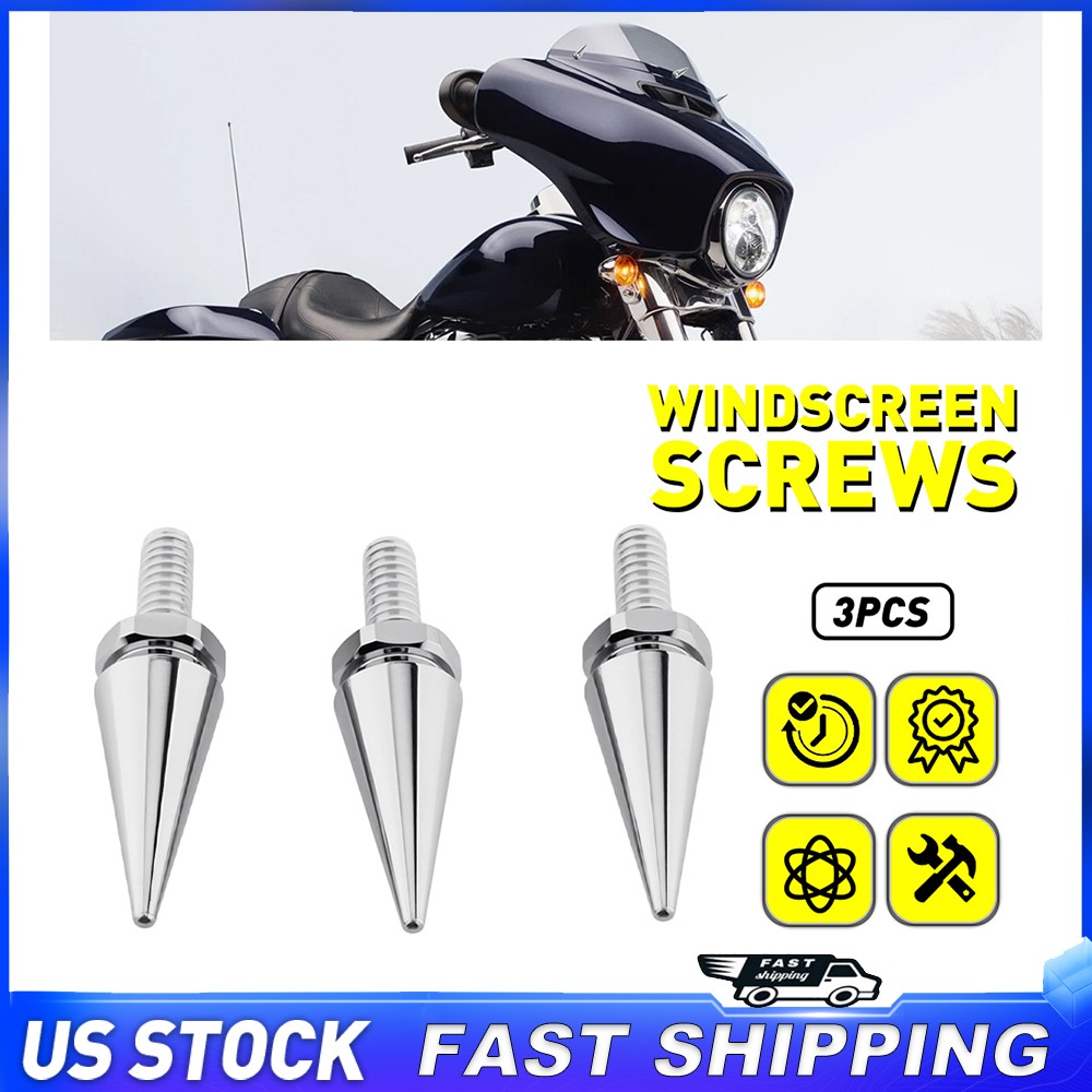 Silver Spike Windshield Windscreen Screw For Harley Electra Street Glide 96-2013