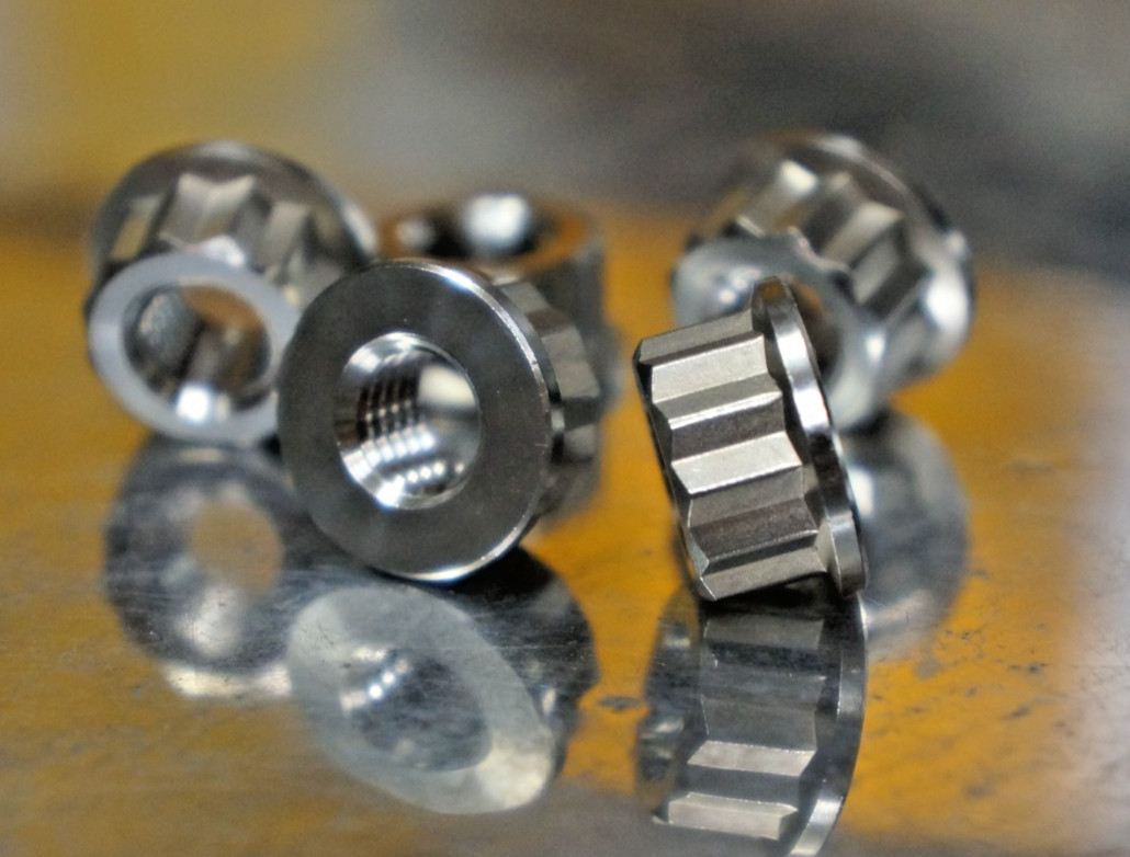 8x set M8 x 1.25mm 8×1.25 M8x1.25 12 Point Titanium Ti Sprocket Flange Nut