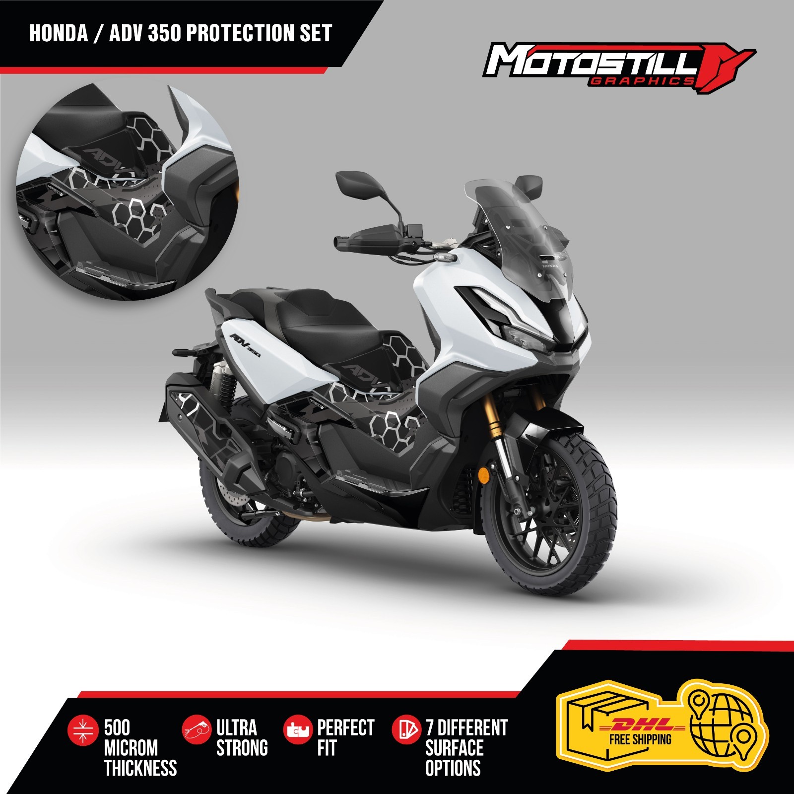 Honda Adv 350 Protect Graphic Sticker Decal Wrap Kit Fits / 2023-2025