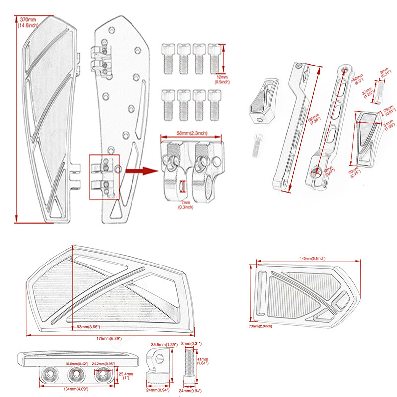 Floorboards Footboards Brake Shifter Lever Pegs For Harley Touring Road Glide FL