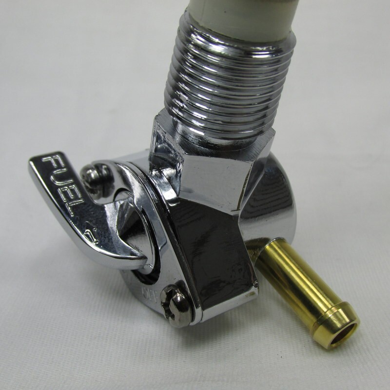 3/8” NPT Chrome Filtered Motorcycle Petcock Fuel Tap 90° Elbow ON OFF RESERVE