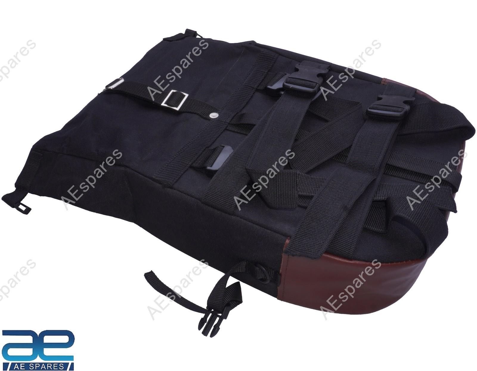 Touring Pannier Bags Pair Black & Brown Color For Royal Enfield Hunter 350 @WE