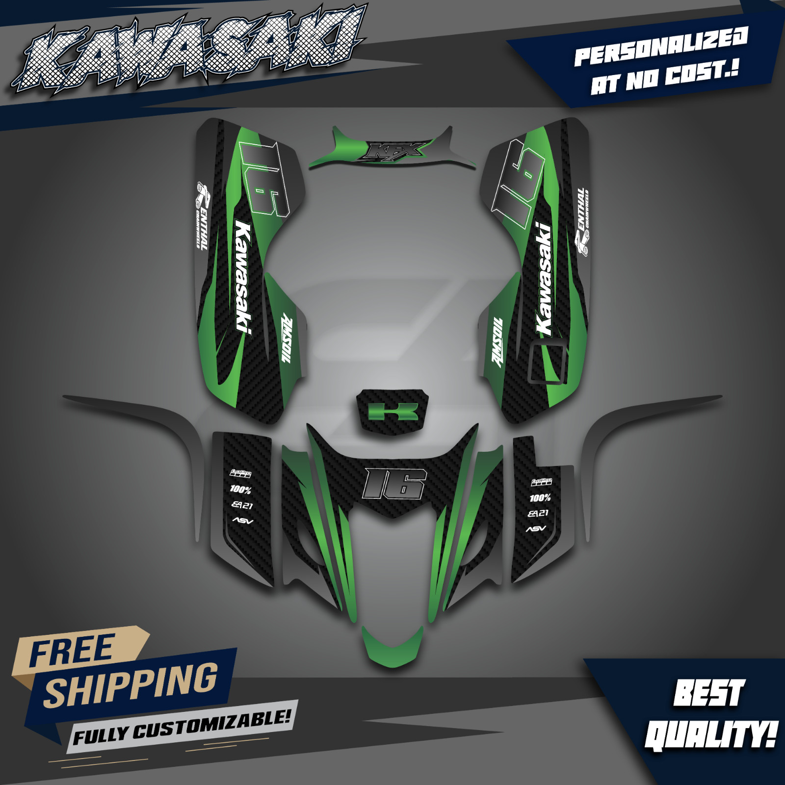 High-Quality, Full-Coverage, UV-Protected Kawasaki KFX 400 2003-2008 Graphics Ki