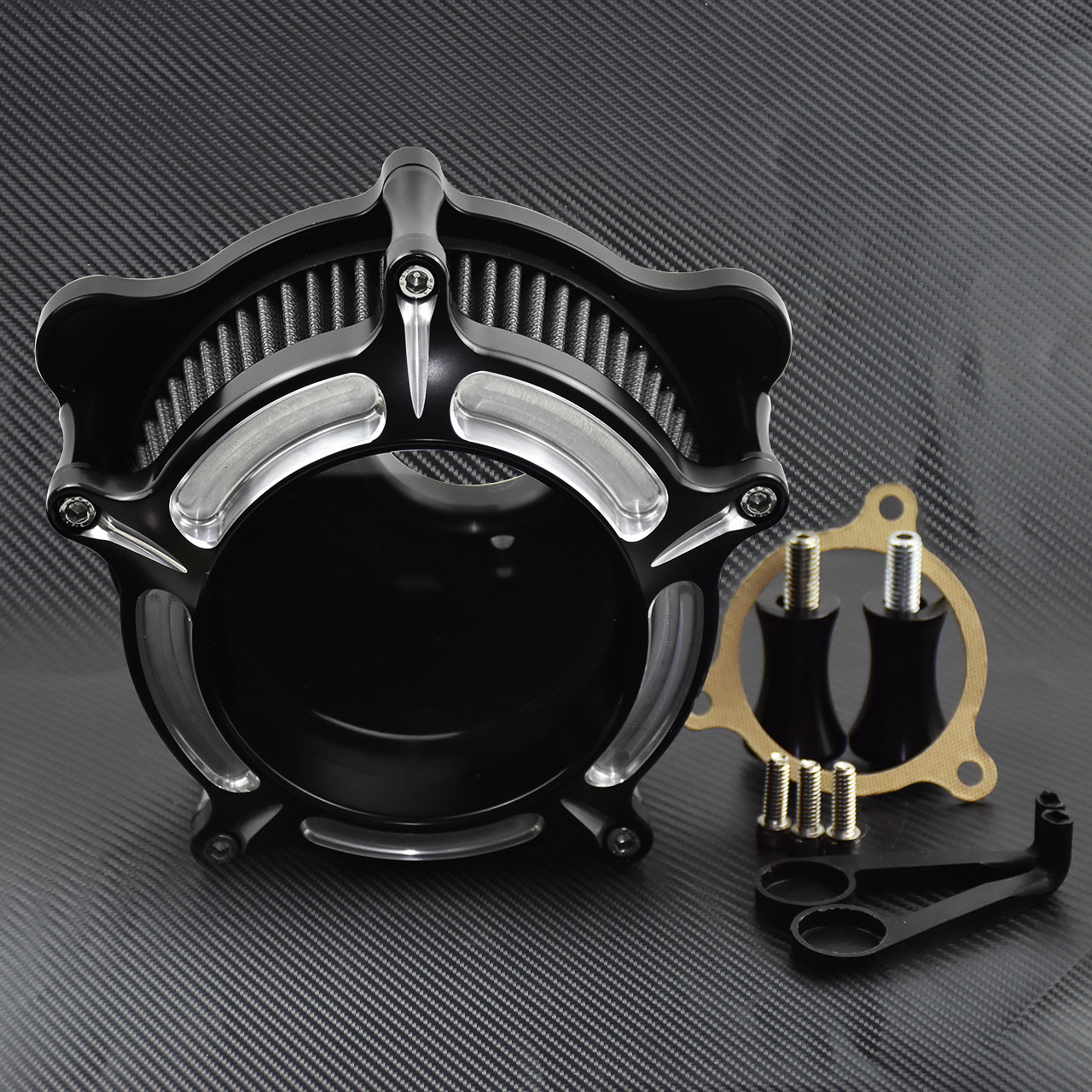 Clear Chrome Air Cleaner Grey Filter Fit For Harley Touring Glide 08-16 FXDLS 17