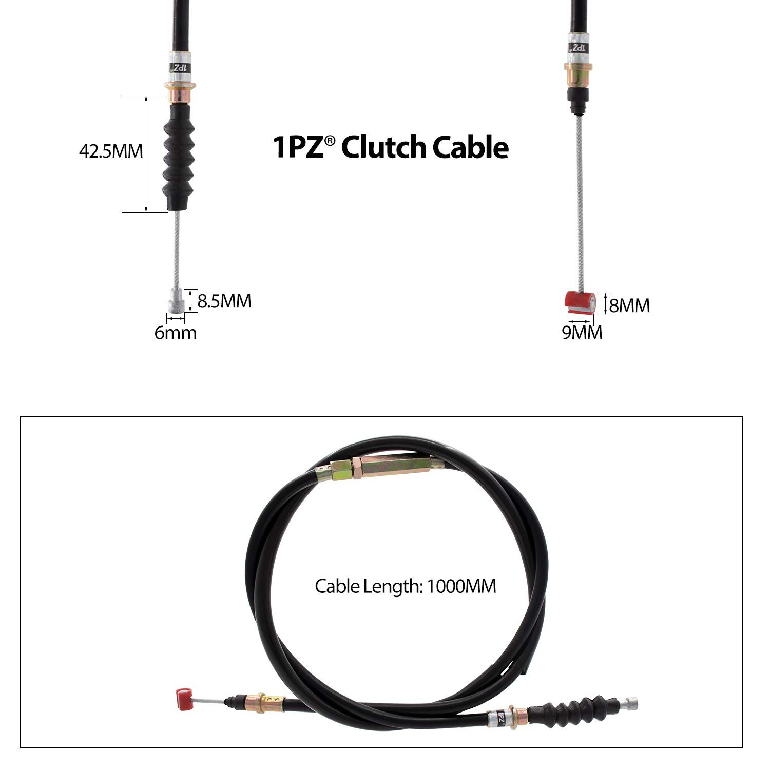 1PZ SL1-C39 7/8” Handlebar Left Clutch Lever + 39″ Cable Silver