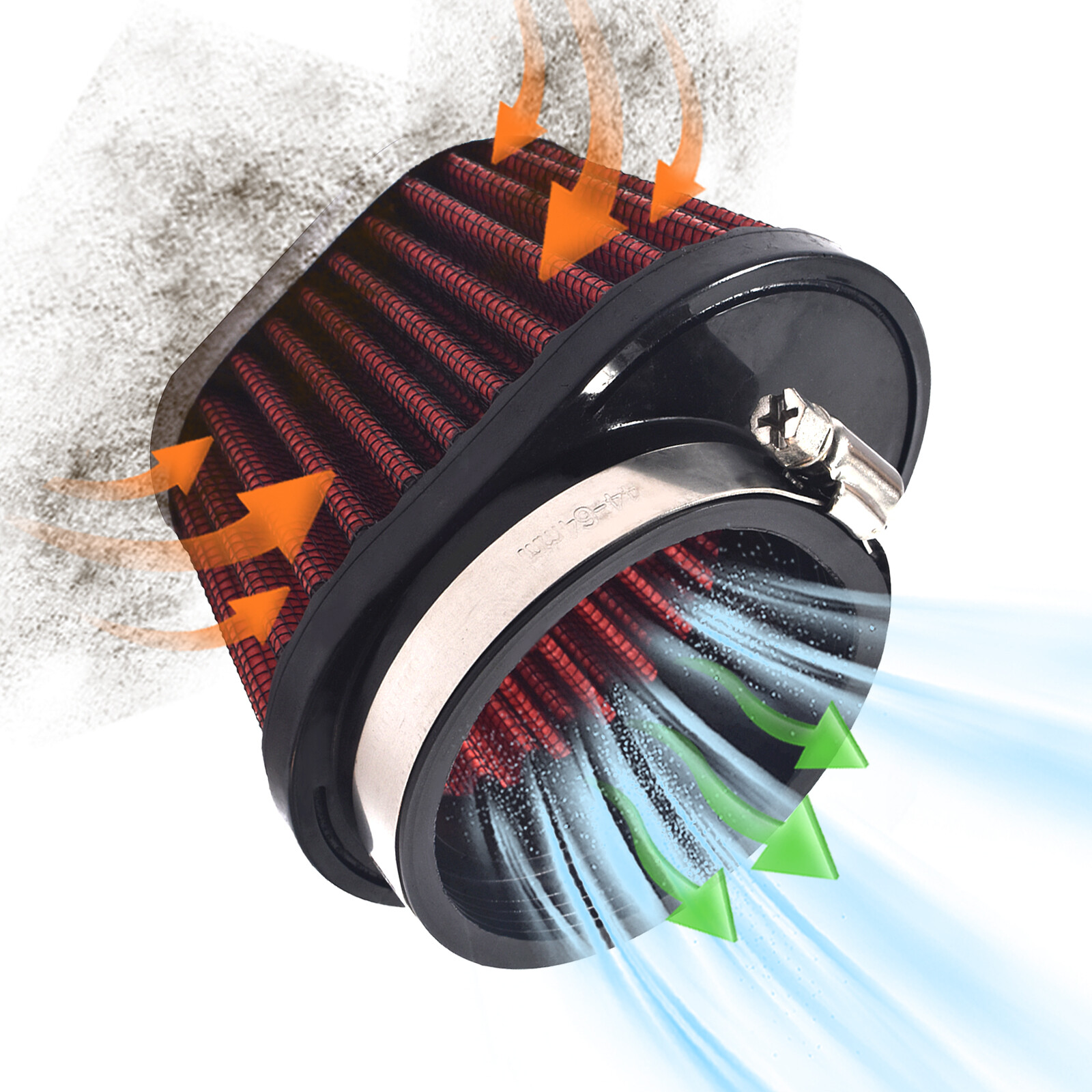60mm/2.36in Air Filter Pod Cleaner Fit For Bike Dirt ATV Quad Pit Motorcycle