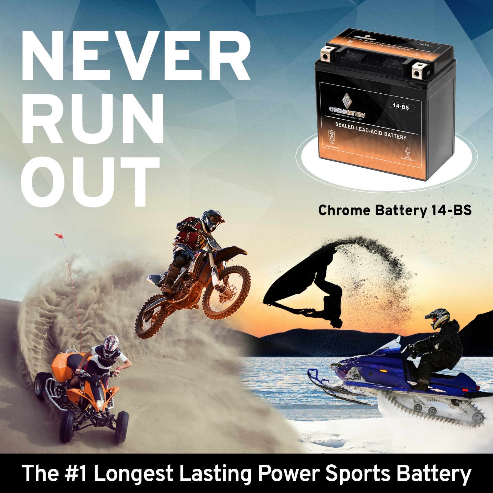 YTX14-BS High Performance – Maintenance Free – Sealed AGM Motorcycle Battery