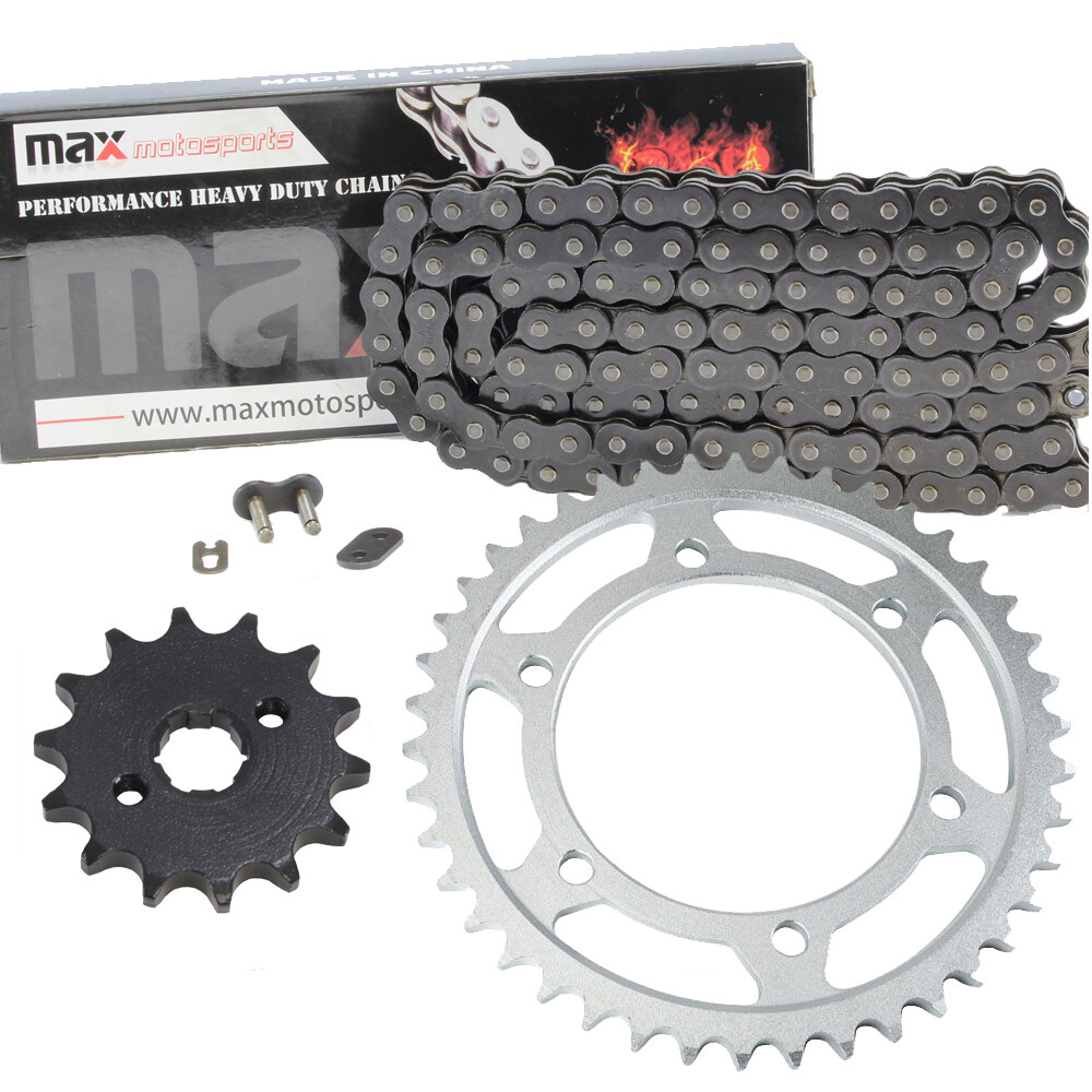 Black Drive Chain and Sprocket Kit for Kawasaki KLX140L 2008-2020