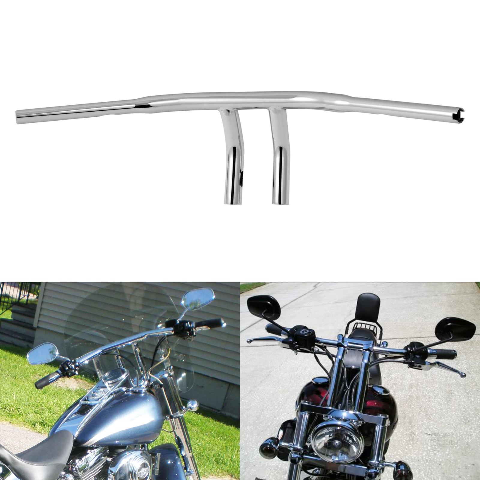 6/8/10″Rise 1.25″T-Bar Handlebar FitsFor Harley Chopper Throttle-By-Wire