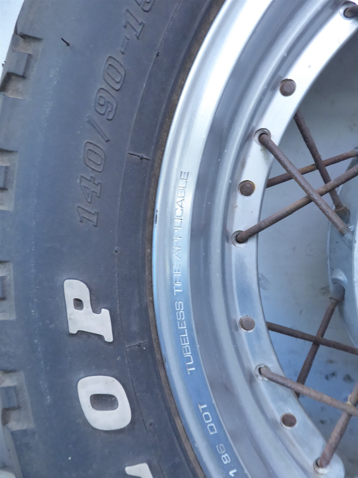 1986 Honda CMX450 Rebel H20831) aluminum rear wheel rim 15in