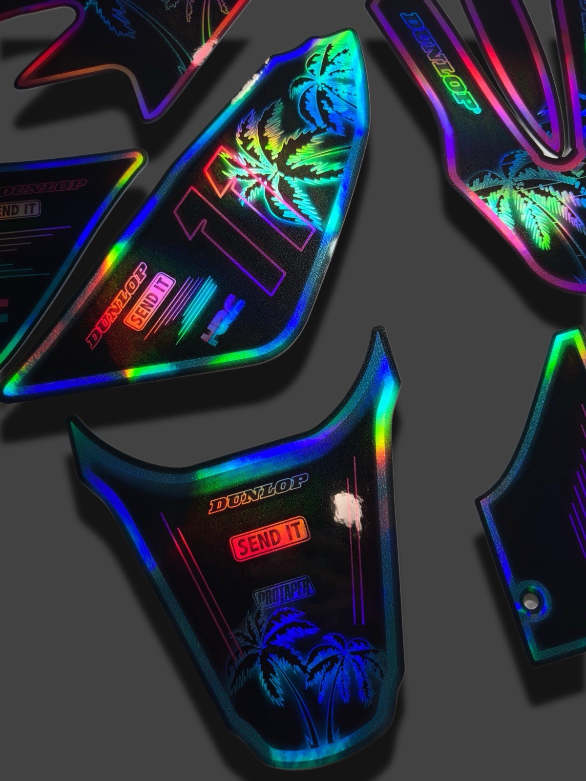 HONDA CRF50 GRAPHICS KIT DECALS THICK & HIGH GLOSS( HOLOGRAPHIC)