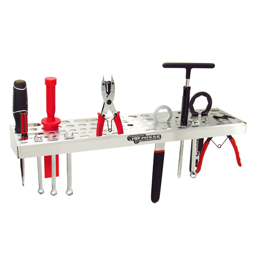 Pit Posse Tool Storage Wall Tray Organizer Rack Holder Aluminum-Made in USA