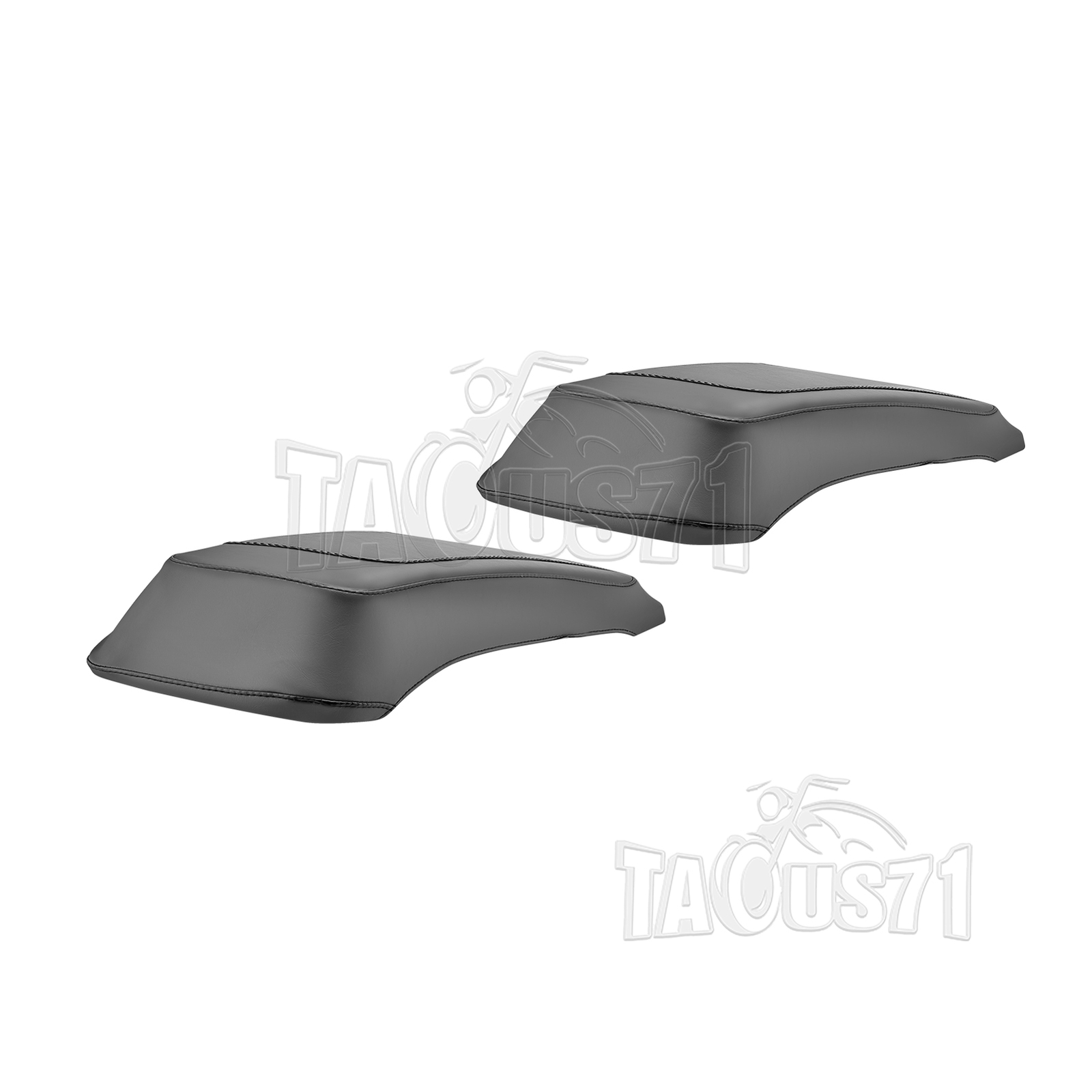 Pair Leather Hard Saddlebag Lid Covers Shield for Harley Touring FLT FLH 97-13