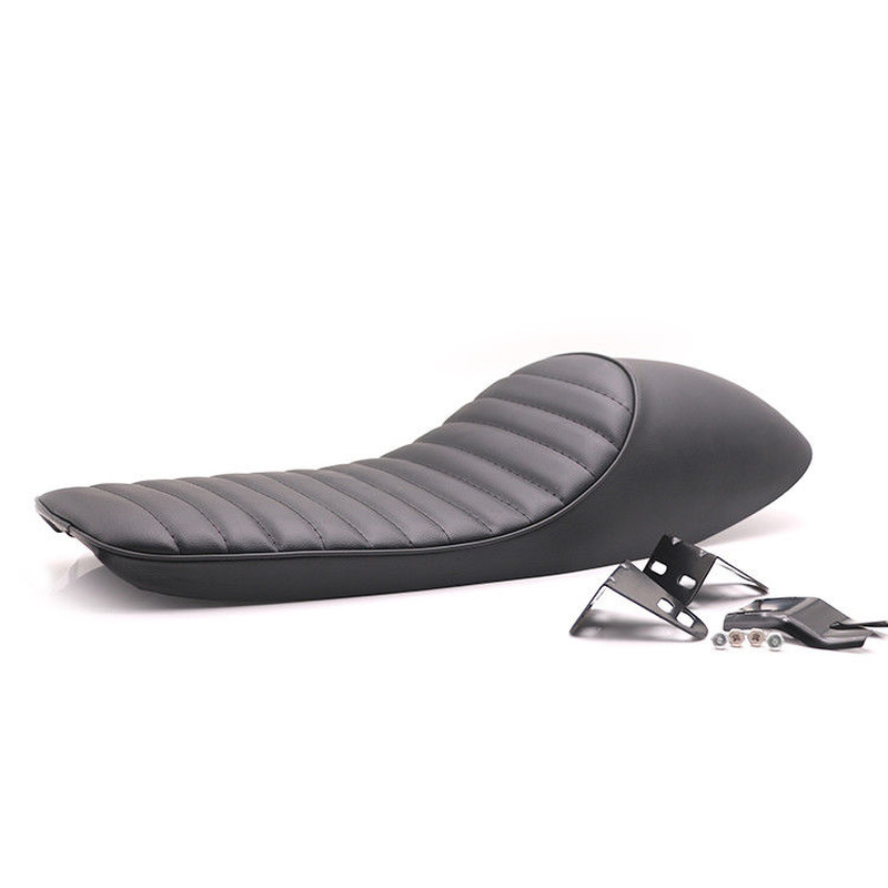 Black Retro Vintage Hump Long Seat For Honda Suzuki Yamaha Cafe Racer Old School