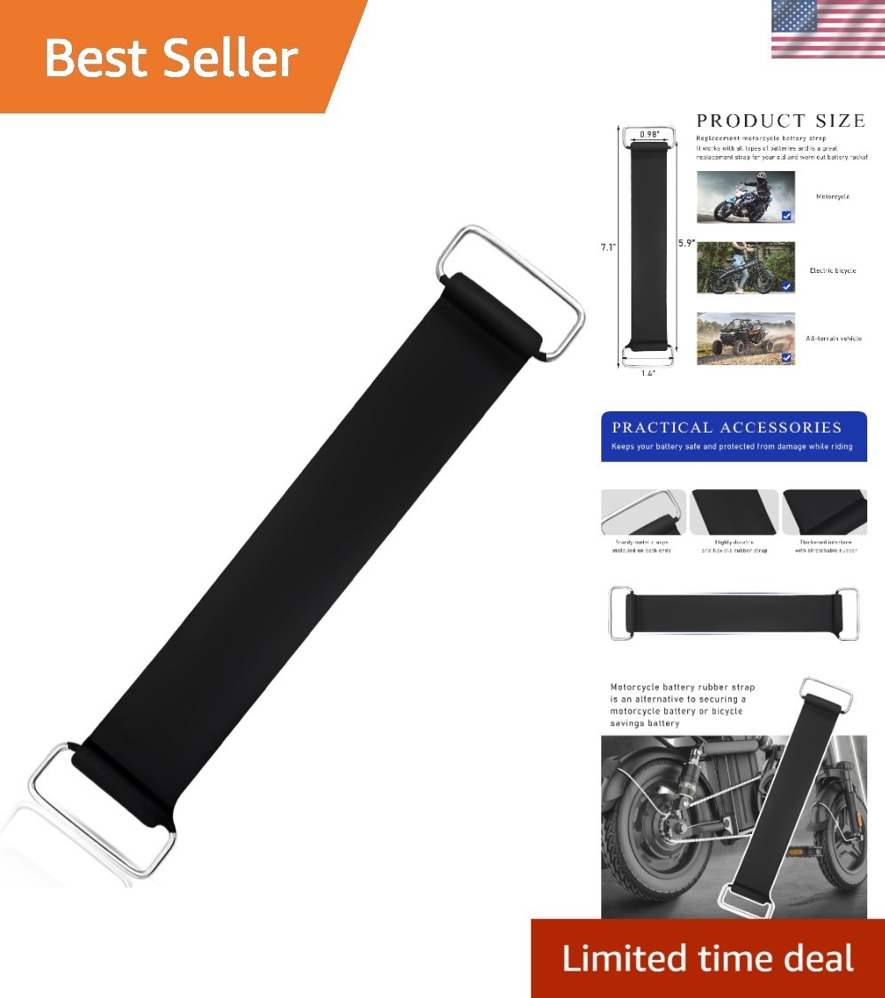 Durable Rubber Battery Straps Set – Perfect for Motorcycles and Scooters, 4 PCS