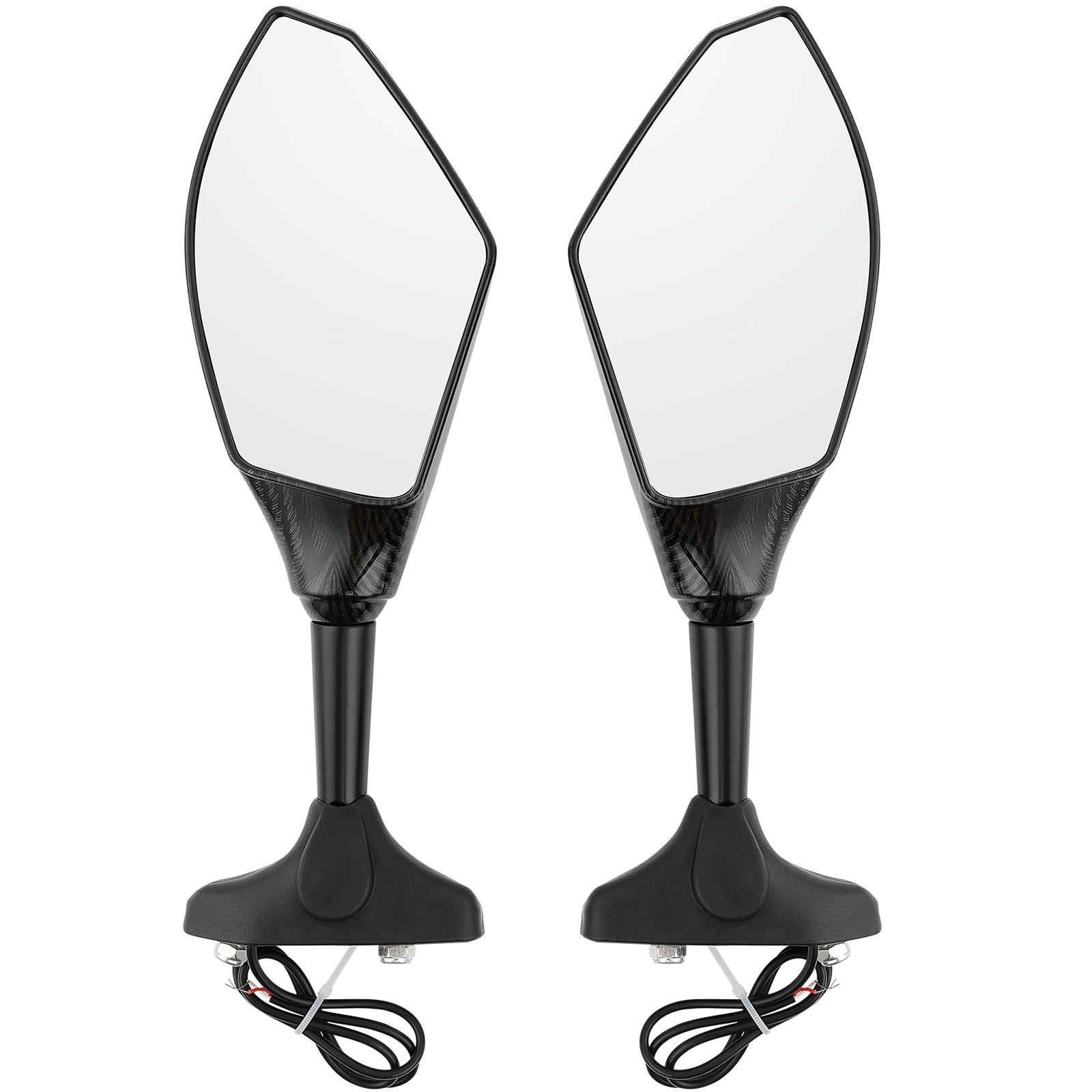 Motorcycle Rear View Mirrors LED Turn Signal For Kawasaki Ninja ZX6R ZX636 ZX9R