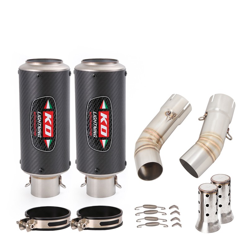 For Ducati 848 1098 1198 Exhaust Tip Mid Pipe Carbon Muffler Slip On 51MM System