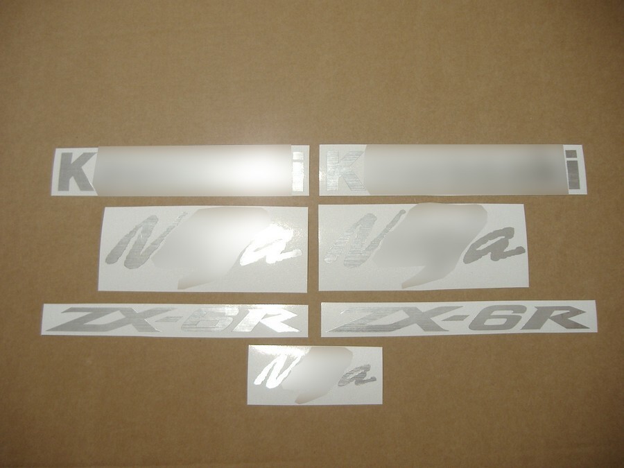 Stickers for ZX-6R ninja decals set ZX6R 600 brushed silver grey inox custom
