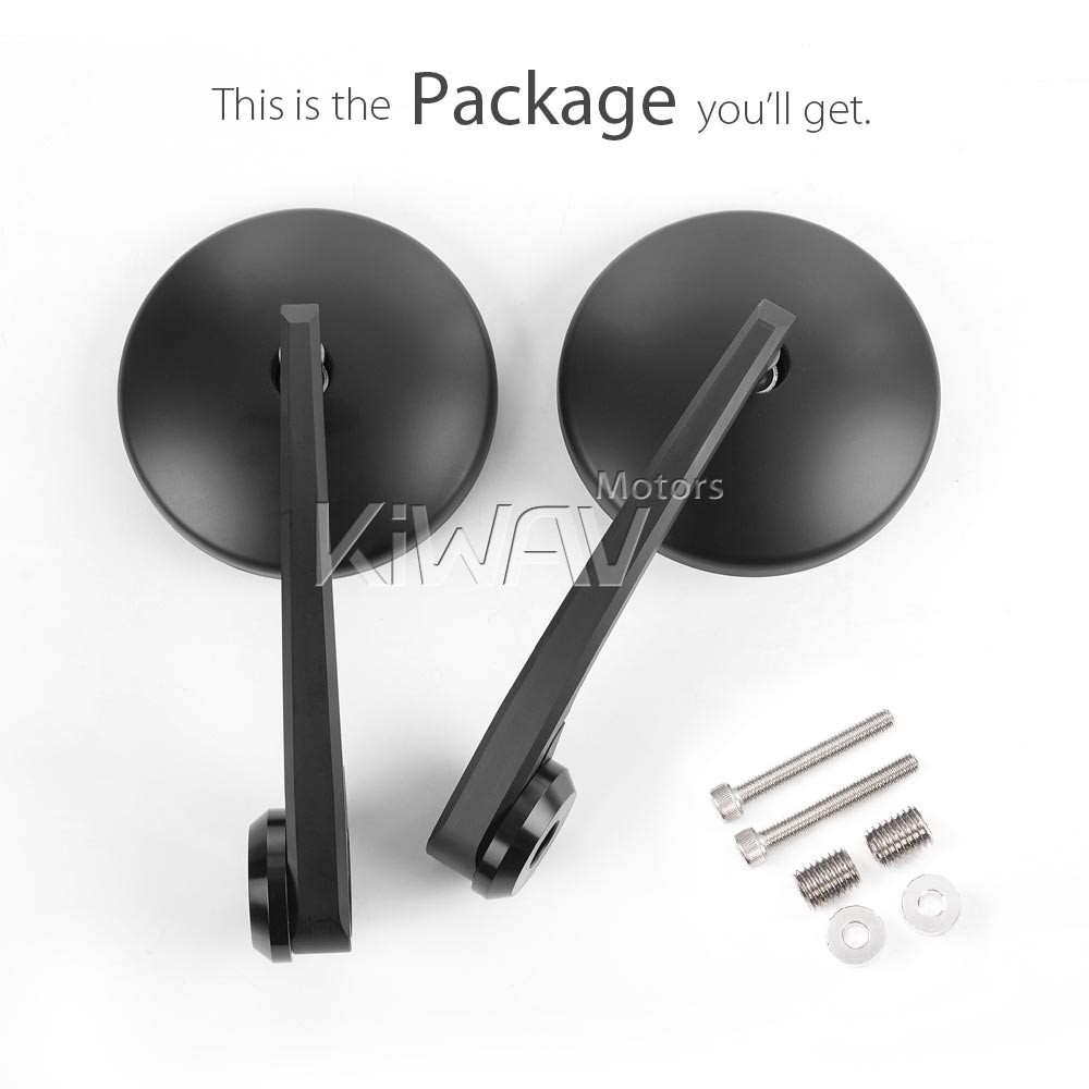 Bar end mirrors black eclipse round 12mm thread heavy weight for BMW motorcycles