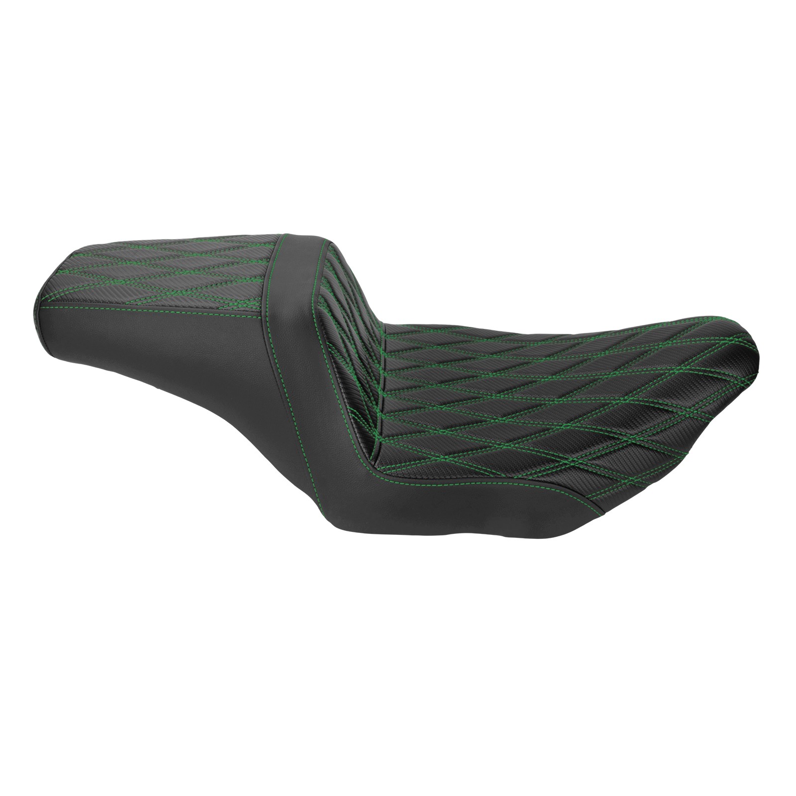 Black Motorcycle Seat Green Lattice For Harley Touring 24 up Street Road Glide