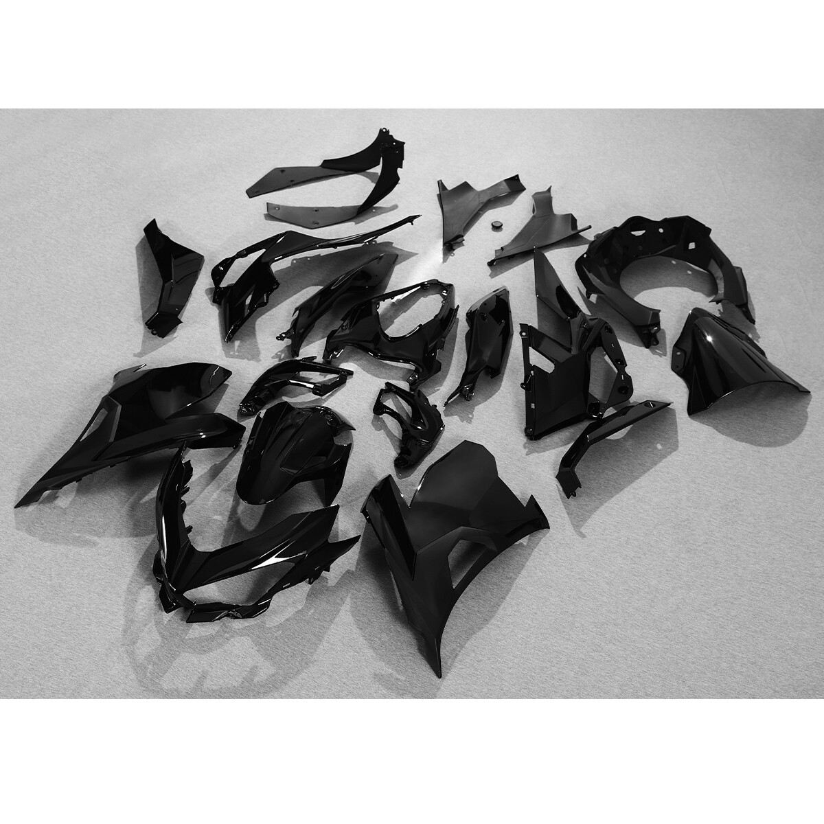 Glossy Black Fairing Kit For Kawasaki Ninja 400 2018-2023 EX400 ABS Injection