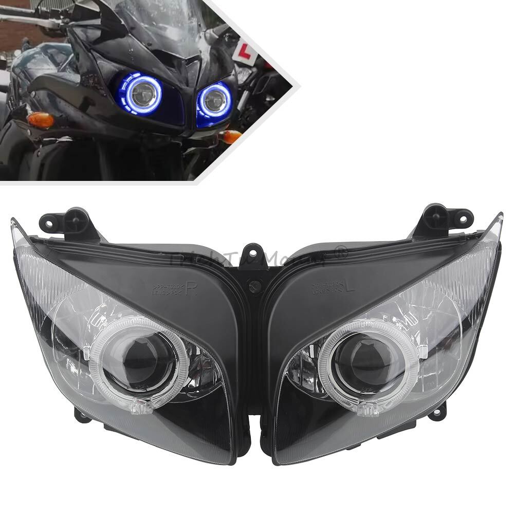 Front Assembly Headlight Blue Angel Eyes Projector Lamp For Yamaha FZ-1S Fazer