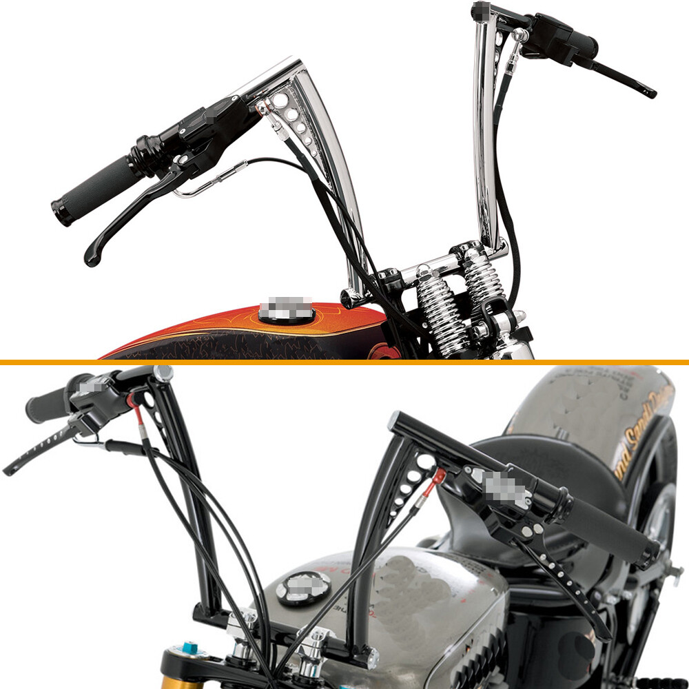 10″ 12″ 14″ 16″ Rise APE Hanger Handlebar Fat For Harley Softail Dyna Sportster