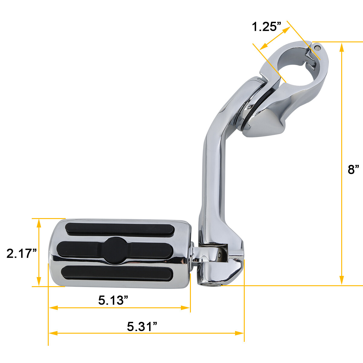 1.25″ 32mm Long Angled Highway Foot Pegs Crash Bar Mount Fit For Harley Touring
