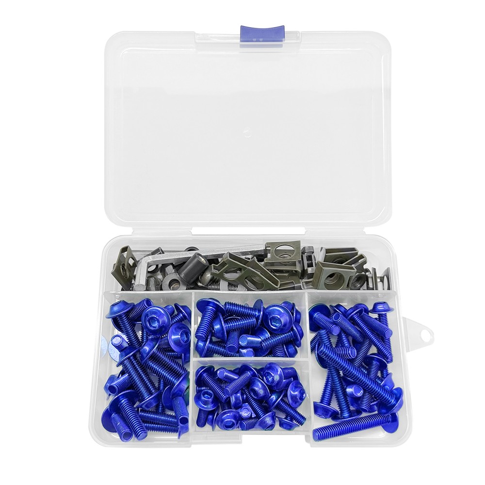 Fit Aprilia Motorcycle 155pcs Blue Aluminum Fairing Bolts Kit M5 M6 Screws