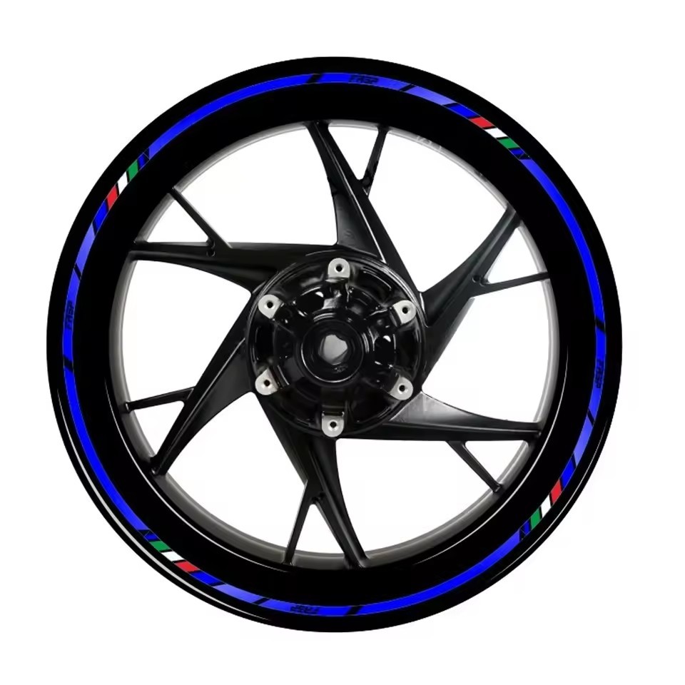 BLUE TAPERED MOTORCYCLE or CAR RIM KIT STRIPES WHEEL TAPE DECALS STICKERS 17″ 18