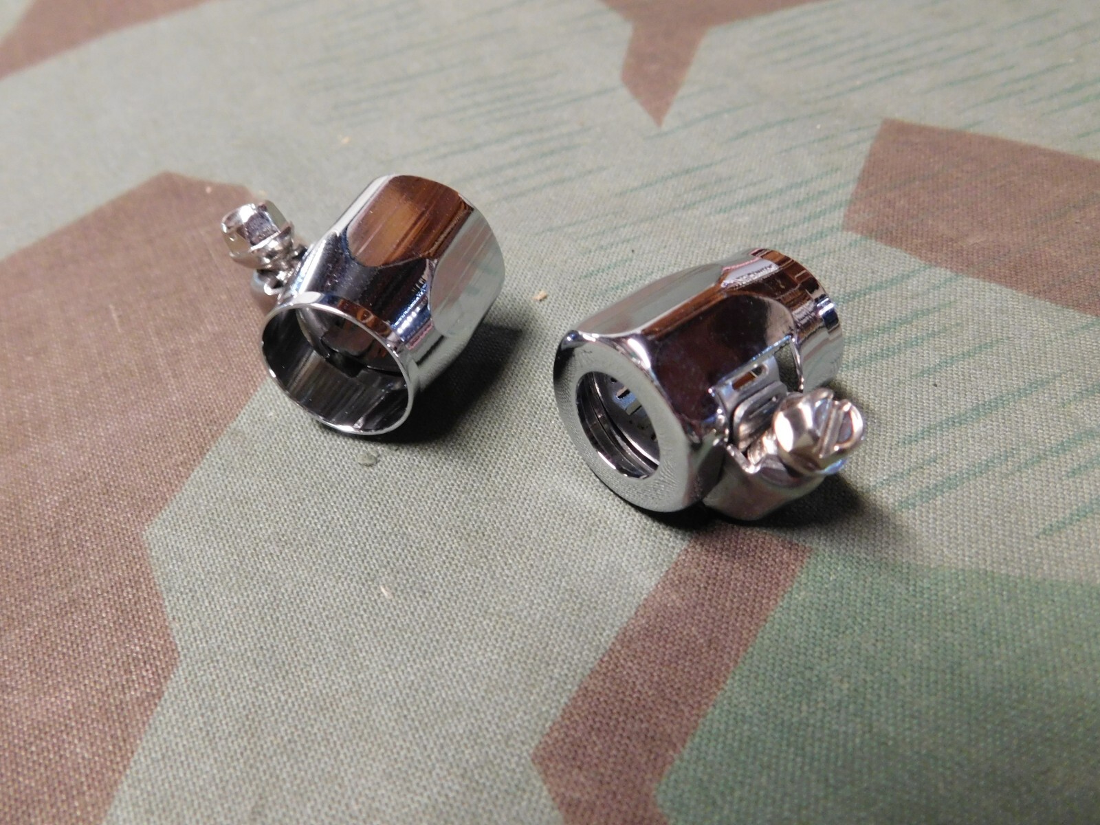 2 Chrome Custom Hose Clamps for 3/8″ & 5/16 I.D. Fuel & Oil Lines.